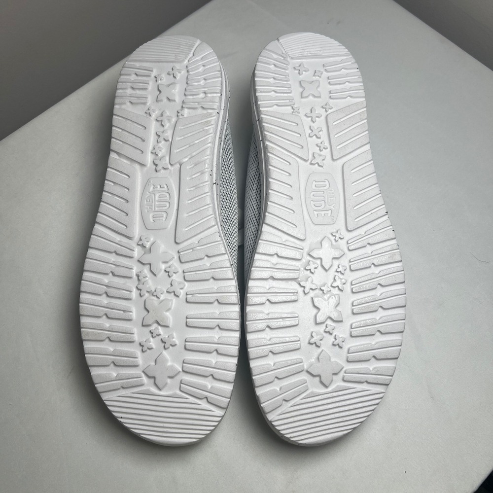 Hey Dude Wally Sox Wide Men 10E Stone White Mesh Slip On Casual Loafers NEW - Picture 5 of 6